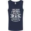 My Dog Rescued Me Funny Mens Vest Tank Top Navy Blue