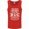 My Dog Rescued Me Funny Mens Vest Tank Top Red