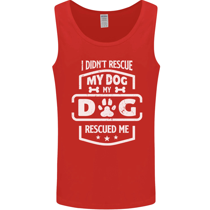 My Dog Rescued Me Funny Mens Vest Tank Top Red