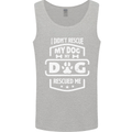 My Dog Rescued Me Funny Mens Vest Tank Top Sports Grey