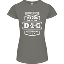 My Dog Rescued Me Funny Womens Petite Cut T-Shirt Charcoal