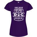 My Dog Rescued Me Funny Womens Petite Cut T-Shirt Purple
