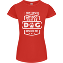 My Dog Rescued Me Funny Womens Petite Cut T-Shirt Red