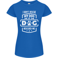 My Dog Rescued Me Funny Womens Petite Cut T-Shirt Royal Blue
