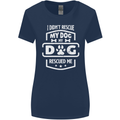 My Dog Rescued Me Funny Womens Wider Cut T-Shirt Navy Blue