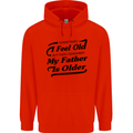 My Father is Older 30th 40th 50th Birthday Childrens Kids Hoodie Bright Red