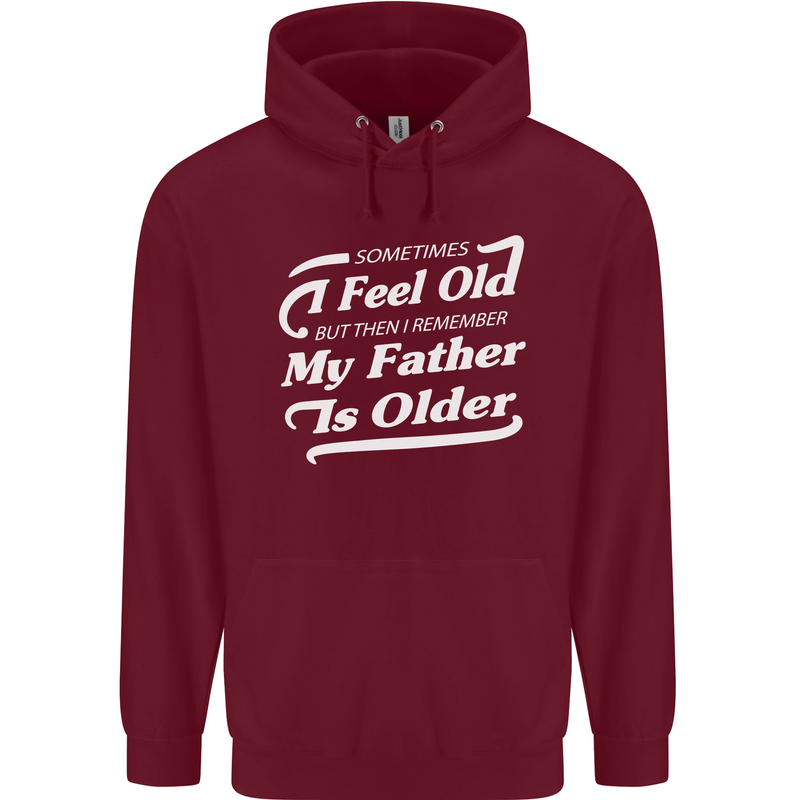 My Father is Older 30th 40th 50th Birthday Childrens Kids Hoodie Maroon