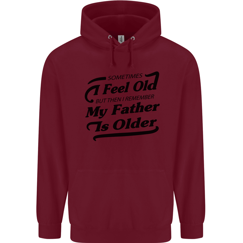 My Father is Older 30th 40th 50th Birthday Childrens Kids Hoodie Maroon