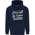 My Father is Older 30th 40th 50th Birthday Childrens Kids Hoodie Navy Blue