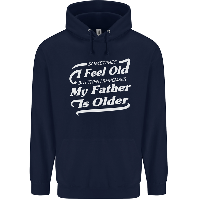 My Father is Older 30th 40th 50th Birthday Childrens Kids Hoodie Navy Blue