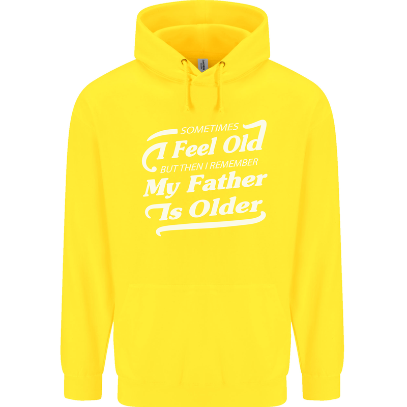 My Father is Older 30th 40th 50th Birthday Childrens Kids Hoodie Yellow