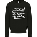 My Father is Older 30th 40th 50th Birthday Kids Sweatshirt Jumper Black