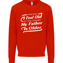 My Father is Older 30th 40th 50th Birthday Kids Sweatshirt Jumper Bright Red