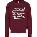 My Father is Older 30th 40th 50th Birthday Kids Sweatshirt Jumper Maroon
