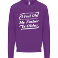 My Father is Older 30th 40th 50th Birthday Kids Sweatshirt Jumper Purple