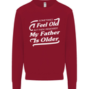 My Father is Older 30th 40th 50th Birthday Kids Sweatshirt Jumper Red