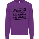 My Father is Older 30th 40th 50th Birthday Mens Sweatshirt Jumper Purple
