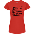 My Father is Older 30th 40th 50th Birthday Womens Petite Cut T-Shirt Red