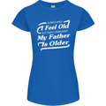 My Father is Older 30th 40th 50th Birthday Womens Petite Cut T-Shirt Royal Blue