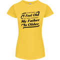 My Father is Older 30th 40th 50th Birthday Womens Petite Cut T-Shirt Yellow