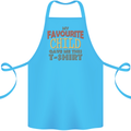 My Favourite Child Gave Me This Fathers Day Cotton Apron 100% Organic Turquoise