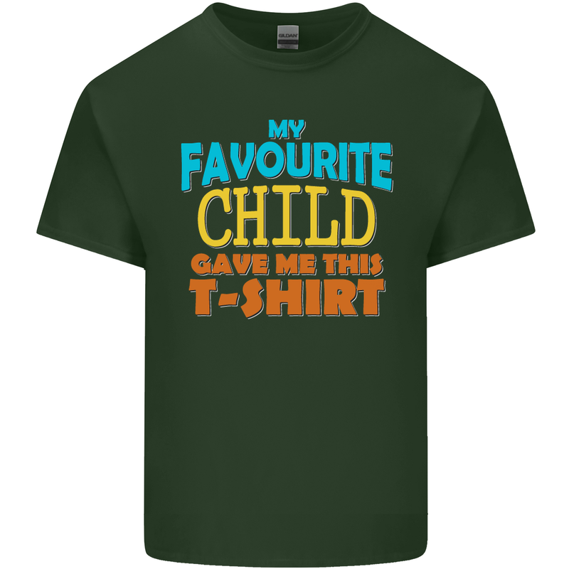 My Favourite Child Gave Me This Fathers Day Mens Cotton T-Shirt Tee Top Forest Green