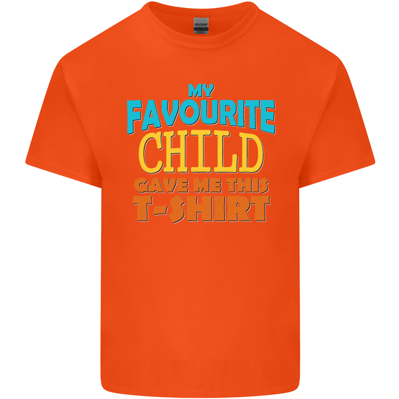 My Favourite Child Gave Me This Fathers Day Mens Cotton T-Shirt Tee Top Orange