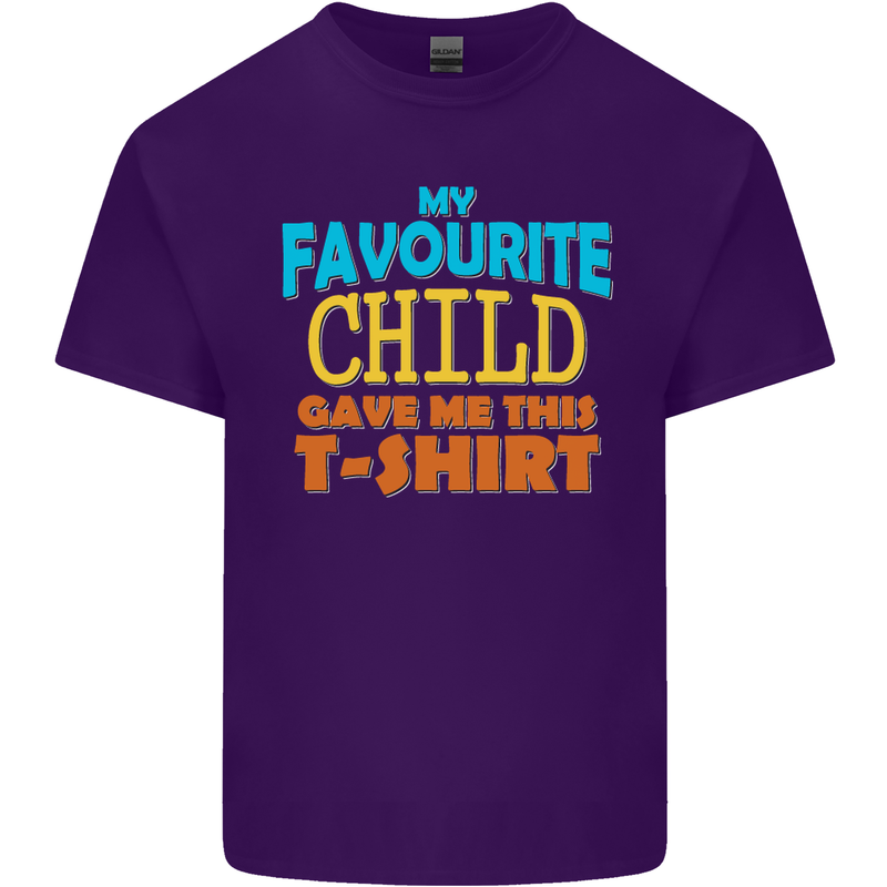 My Favourite Child Gave Me This Fathers Day Mens Cotton T-Shirt Tee Top Purple