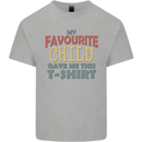 My Favourite Child Gave Me This Fathers Day Mens Cotton T-Shirt Tee Top Sports Grey