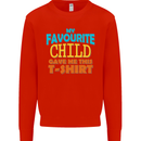 My Favourite Child Gave Me This Fathers Day Mens Sweatshirt Jumper Bright Red
