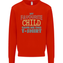 My Favourite Child Gave Me This Fathers Day Mens Sweatshirt Jumper Bright Red