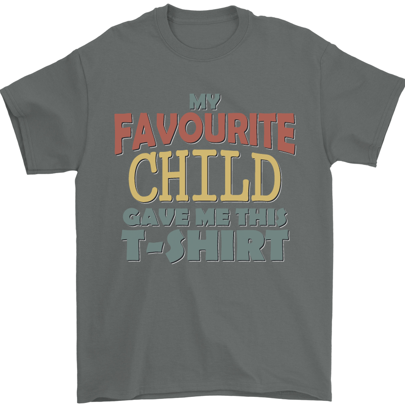 My Favourite Child Gave Me This Fathers Day Mens T-Shirt Cotton Gildan Charcoal