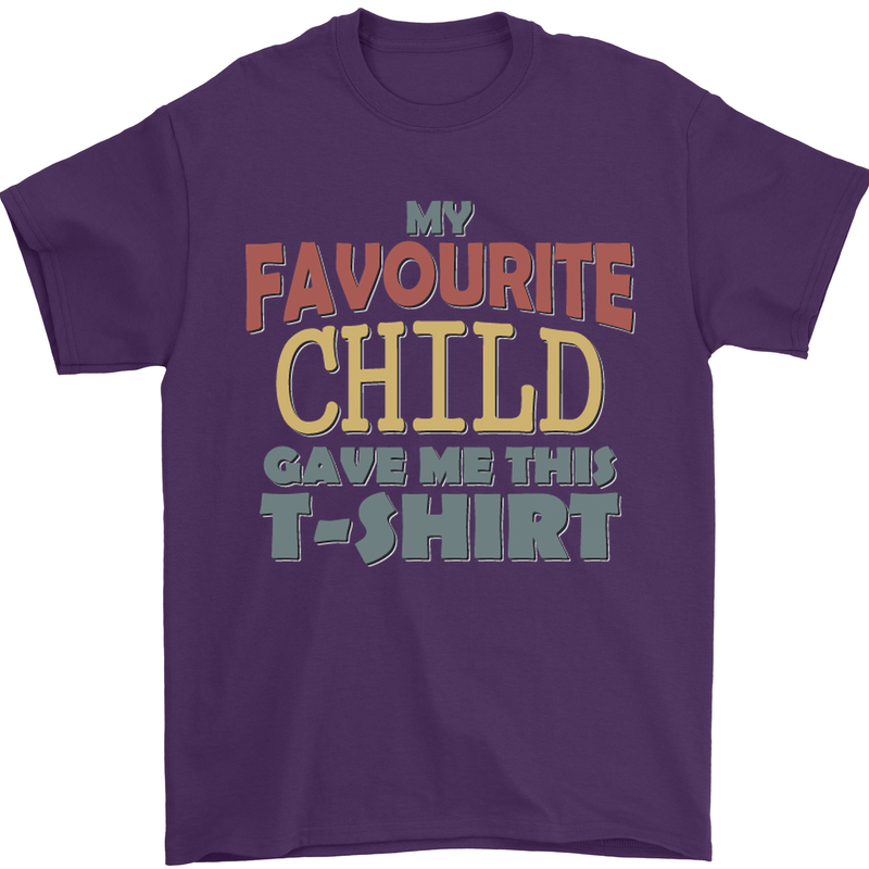My Favourite Child Gave Me This Fathers Day Mens T-Shirt Cotton Gildan Purple