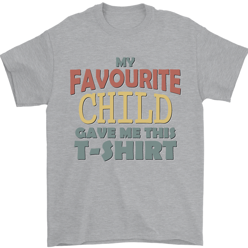 My Favourite Child Gave Me This Fathers Day Mens T-Shirt Cotton Gildan Sports Grey