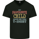 My Favourite Child Gave Me This Fathers Day Mens V-Neck Cotton T-Shirt Black