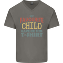 My Favourite Child Gave Me This Fathers Day Mens V-Neck Cotton T-Shirt Charcoal