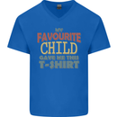 My Favourite Child Gave Me This Fathers Day Mens V-Neck Cotton T-Shirt Royal Blue