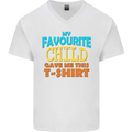 My Favourite Child Gave Me This Fathers Day Mens V-Neck Cotton T-Shirt White