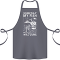My Fish Will Come Funny Fishing Fisherman Cotton Apron 100% Organic Steel