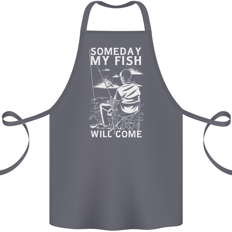 My Fish Will Come Funny Fishing Fisherman Cotton Apron 100% Organic Steel