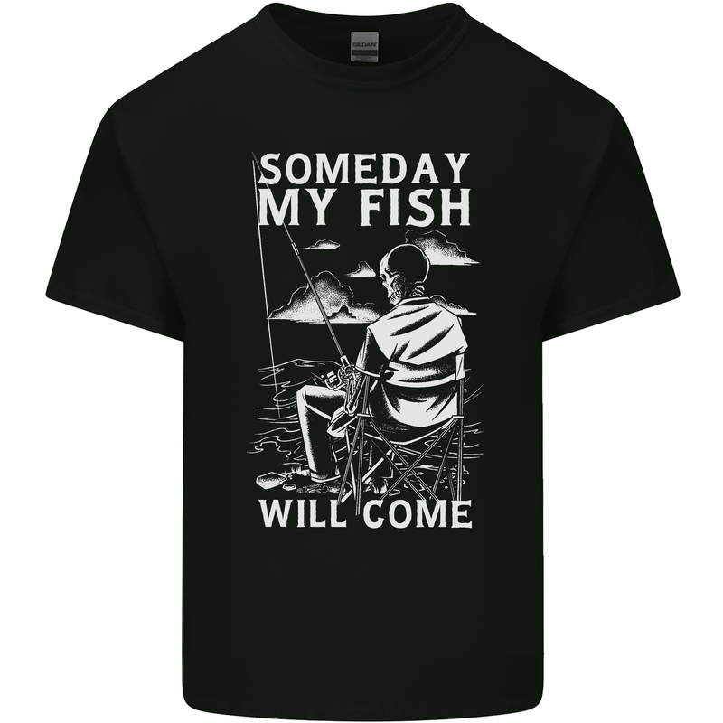 My Fish Will Come Funny Fishing Fisherman Kids T-Shirt Childrens Black