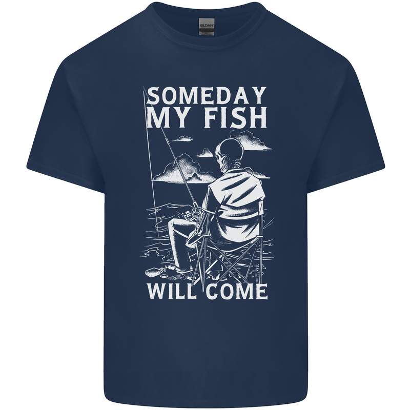 My Fish Will Come Funny Fishing Fisherman Kids T-Shirt Childrens Navy Blue