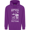 My Fish Will Come Funny Fishing Fisherman Mens 80% Cotton Hoodie Purple