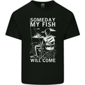 My Fish Will Come Funny Fishing Fisherman Mens Cotton T-Shirt Tee Top Black