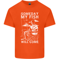 My Fish Will Come Funny Fishing Fisherman Mens Cotton T-Shirt Tee Top Orange