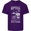 My Fish Will Come Funny Fishing Fisherman Mens Cotton T-Shirt Tee Top Purple