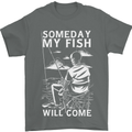 My Fish Will Come Funny Fishing Fisherman Mens T-Shirt 100% Cotton Charcoal