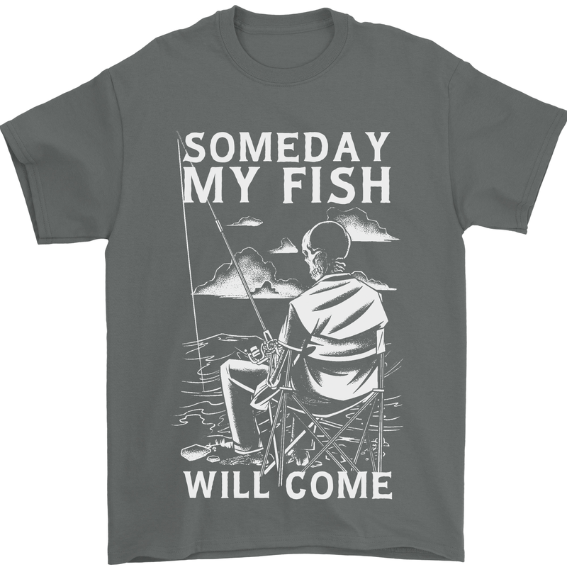 My Fish Will Come Funny Fishing Fisherman Mens T-Shirt 100% Cotton Charcoal