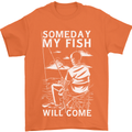My Fish Will Come Funny Fishing Fisherman Mens T-Shirt 100% Cotton Orange
