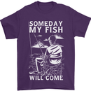 My Fish Will Come Funny Fishing Fisherman Mens T-Shirt 100% Cotton Purple